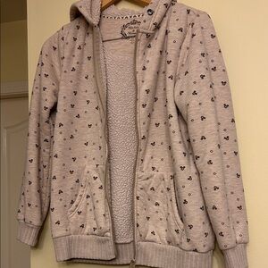 Disney Mickey and Minnie Cream Hoodie with Mickey Mouse Design